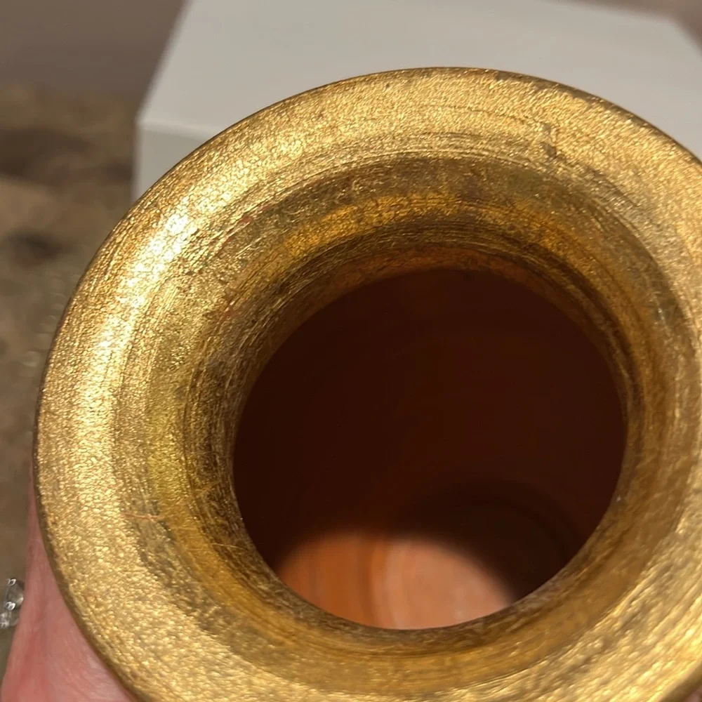 Gold Leaf Clay Vase